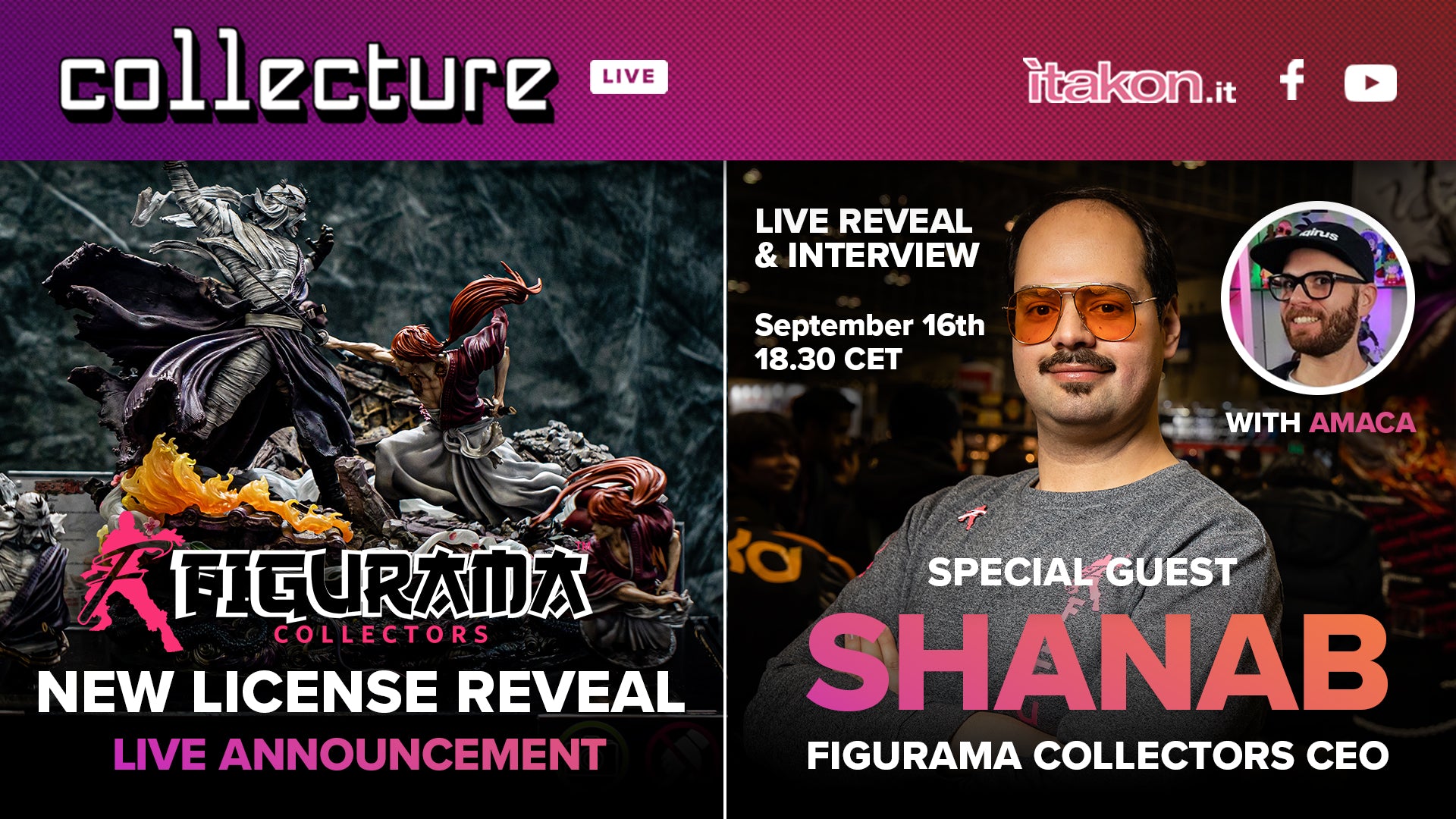 FIGURAMA CEO MR. SHANAB & NEW LICENSE REVEAL to be featured on ITAKON COLLECTURE LIVE