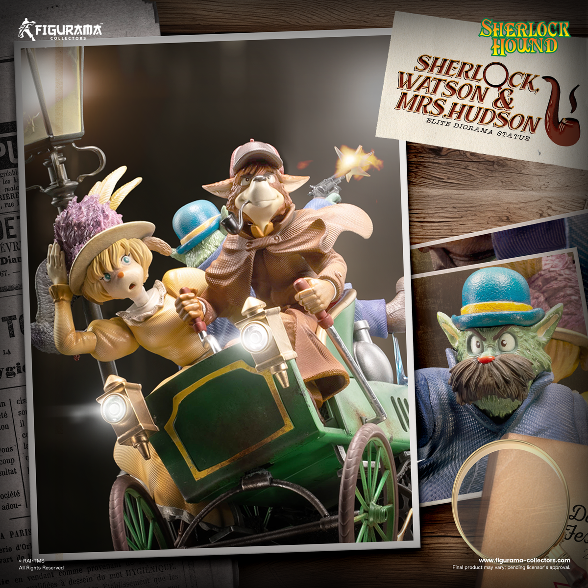 Sherlock Hound: Sherlock, Watson and Mrs. Hudson Elite Diorama Statue